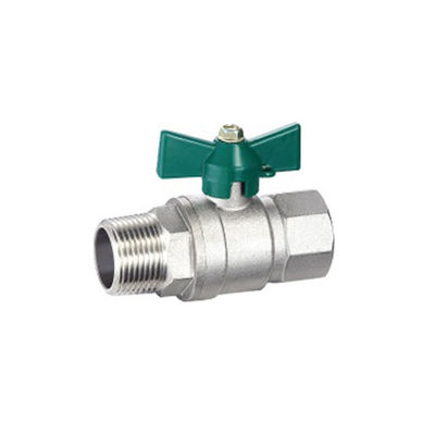 soupape à bille en laiton mâle fileté soupape à bille en laiton forgé avec siège Ptfe vierge et tige anti-explosion