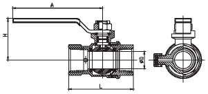 Ventilateur de 600 Wog en alliage de chrome ou de zinc fileté avec poignée de drainage en acier 1/2 " 3/4 " 1 ′′