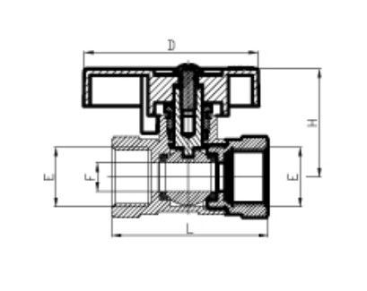 Ventilateur à bille en cuivre en alliage de zinc, mâle et femelle, manche en acier, en chrome