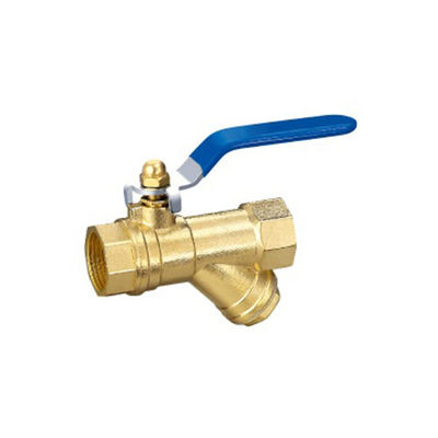 Valve à bille de cuivre 600 Wog de 1/2 pouce avec filtrage féminin et mâle fileté avec drainage 1/2 ′′-1 " ((600WOG, 150WSP)