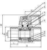 Ventilateur à bille en laiton poli F X F à filetage mâle ANSI Standard