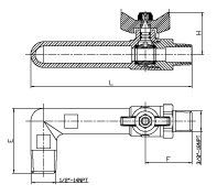 Ventilateur à billes en laiton à tuyau en bib à mâle et femelle en laiton fileté avec poignée en alliage d'aluminium