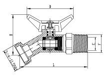 Ventilateur à bille en laiton à filetage mâle et femelle avec écrousse de verrouillage en laiton