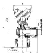 200 Psi 1/2 pouces OEM/ODM 15 mm chrome plaqué soupape d'angle / soupape d'angle d'eau chaude