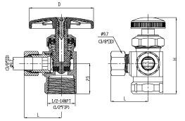 Ventilateur d'angle en cuivre à demi-pouce en laiton