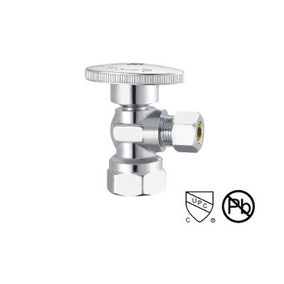 Valve d'angle en laiton sans plomb avec noix d'emballage SS en cuivre en filetage