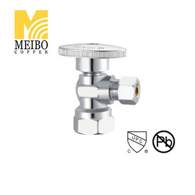 Valve d'angle en laiton sans plomb avec noix d'emballage SS en cuivre en filetage