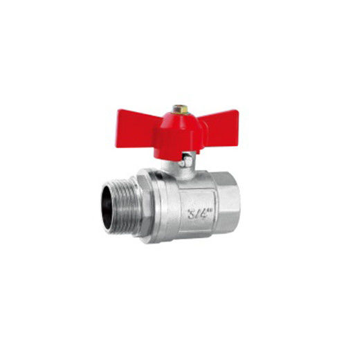 Valve à bille en laiton pour siège en PTFE vierge à température de fonctionnement de -20 °C à 180 °C et fil ISO-228-1 2000