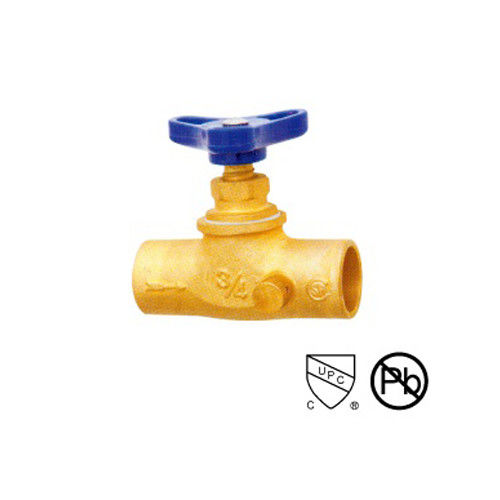 Soldeur connecter soupape d'arrêt en laiton avec drainage 1/2′′ -3/4′′ type droit à travers le siège et le disque renouvelable