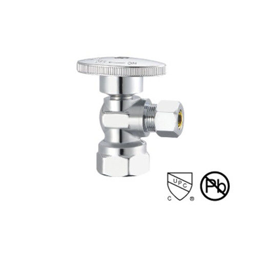 Valve d'angle en laiton sans plomb avec noix d'emballage SS en cuivre en filetage